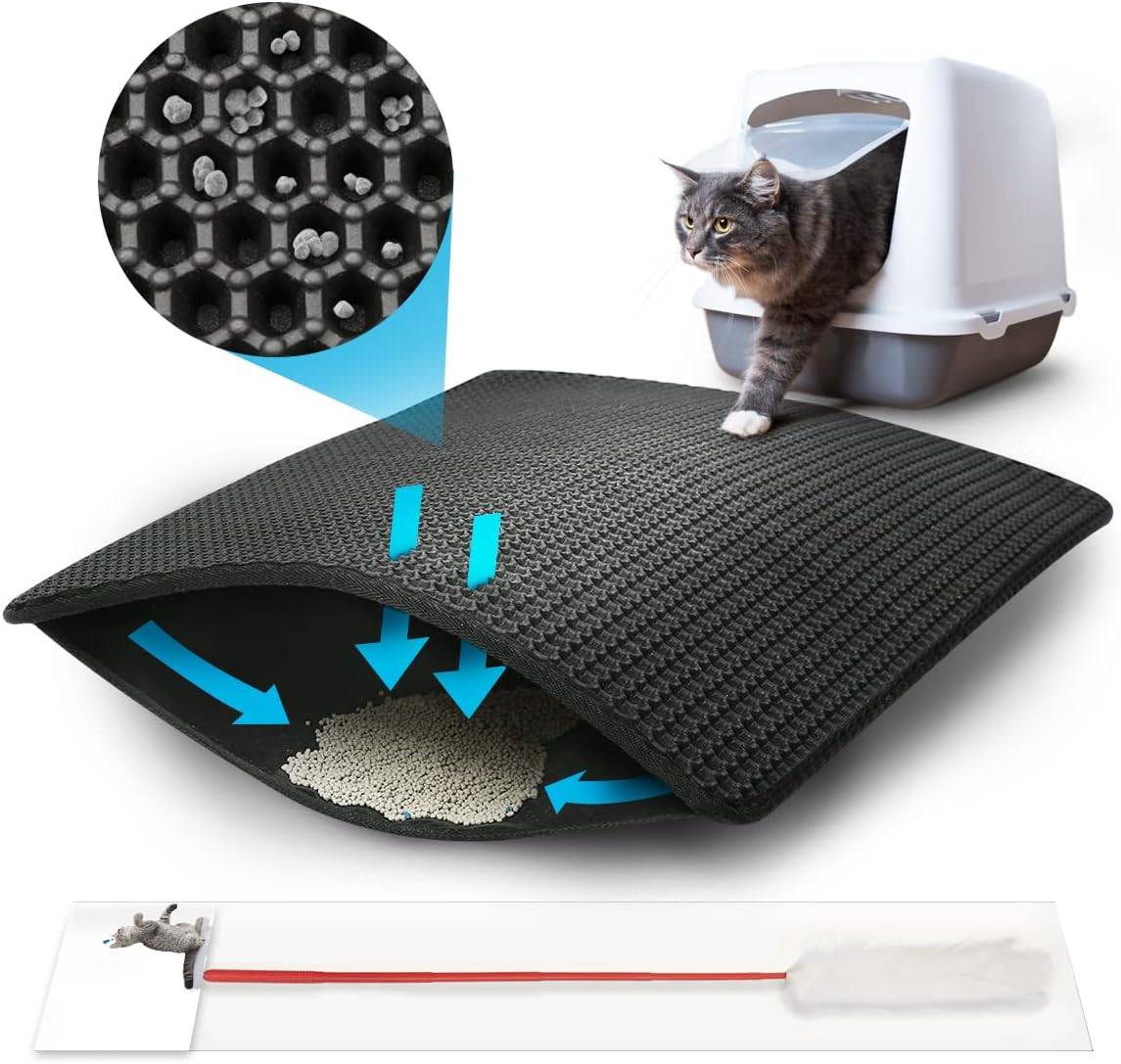 Cat Litter Mat, 60*45cm Kitty Litter Mat Design Cat Litter