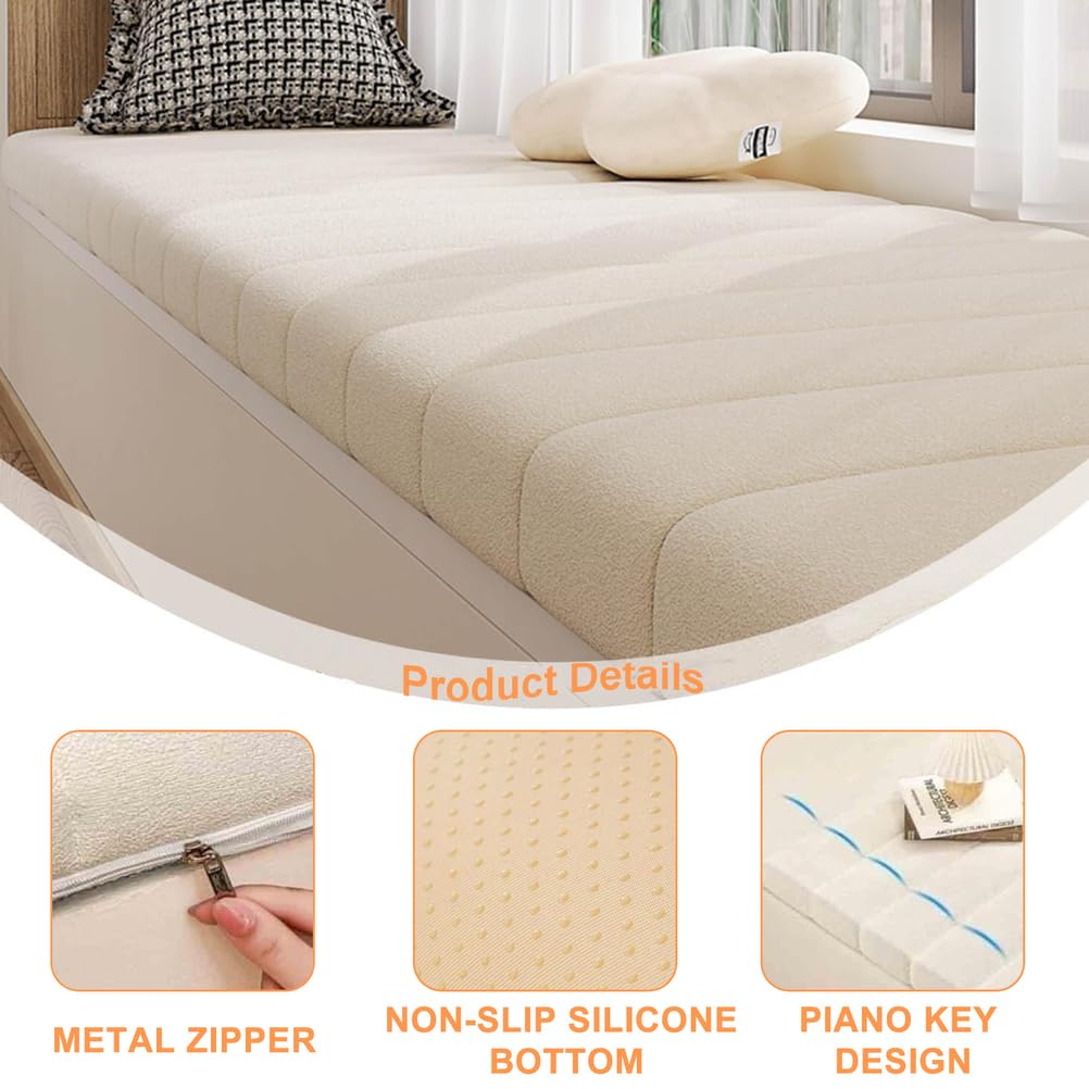 Generico Cuscino per Panca Interni 4,5 Cm Spesso Cuscino per Seduta120/150/100x40 Cm 90 X 30 Cm Antiscivolo Rettangolare Cuscini per Panca per Ingresso Finestra a Bovindo Patio,Marrone,30x180cm