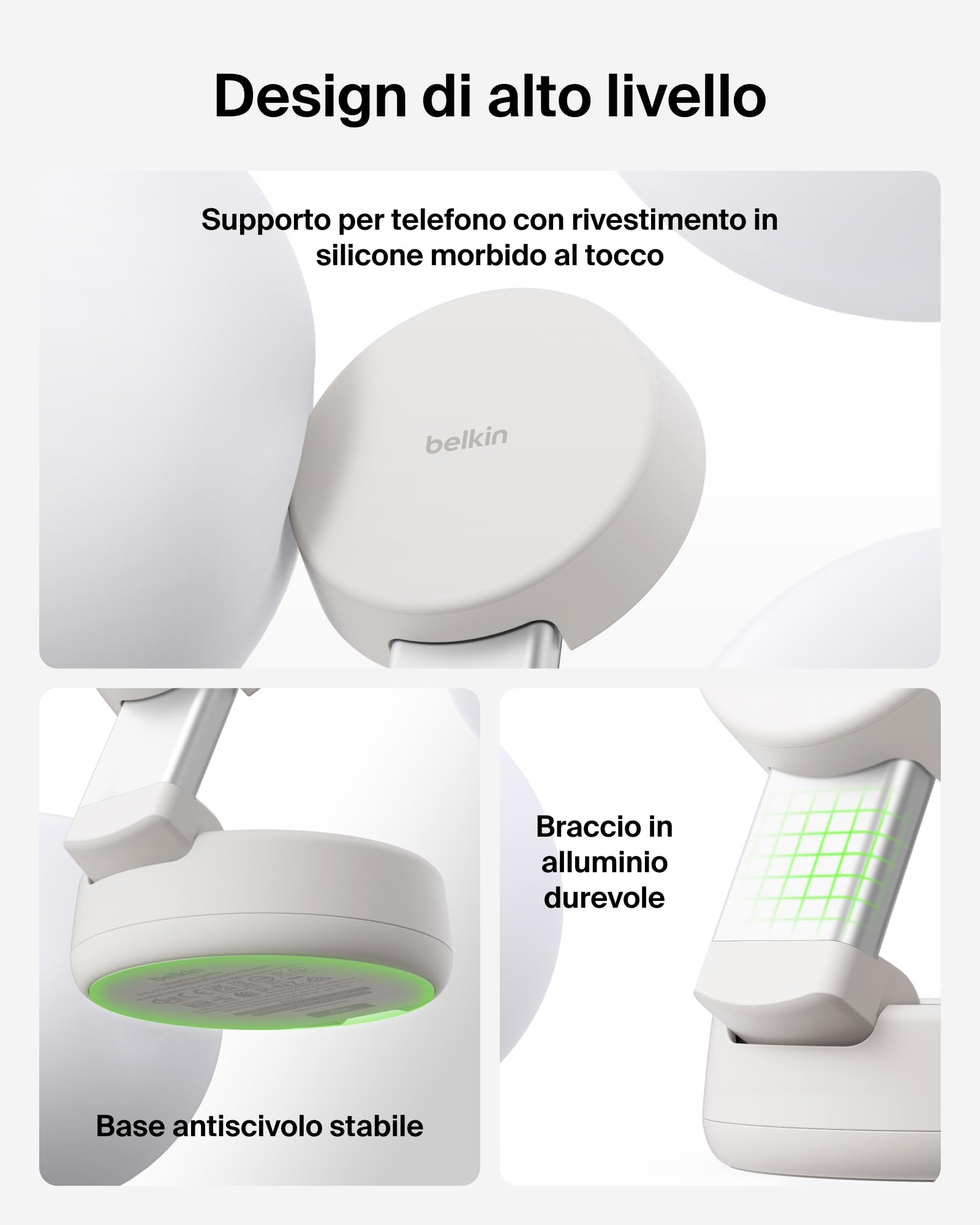 Belkin UltraCharge Pro Caricatore Wireless Qi2 25W 2 in 1 - Beige | Caricatore Wireless Magnetico Convertibile MagSafe, Certificato Qi2.2 per iPhone, Apple Watch, Auricolari, Alimentatore 45W