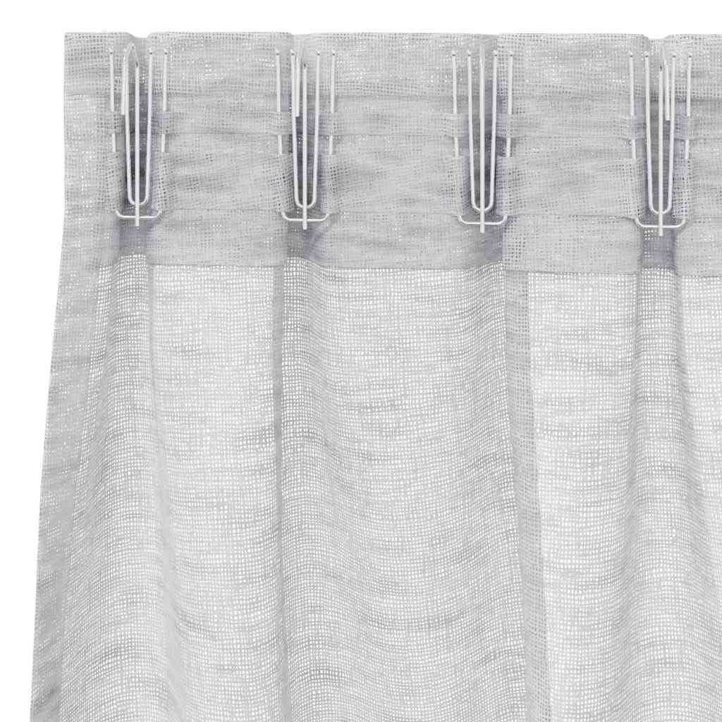 Zasłona woalowa 2 szt. jasnoszara 175 x 140 cm poliester