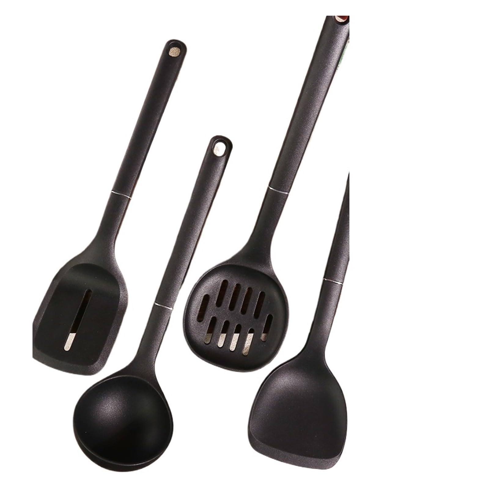 Juego de espátula silicona grado 4 piezas, utensilios cocina antiadherentes, raspador y equipo volteador resistentes al calor for Cocina(Black)
