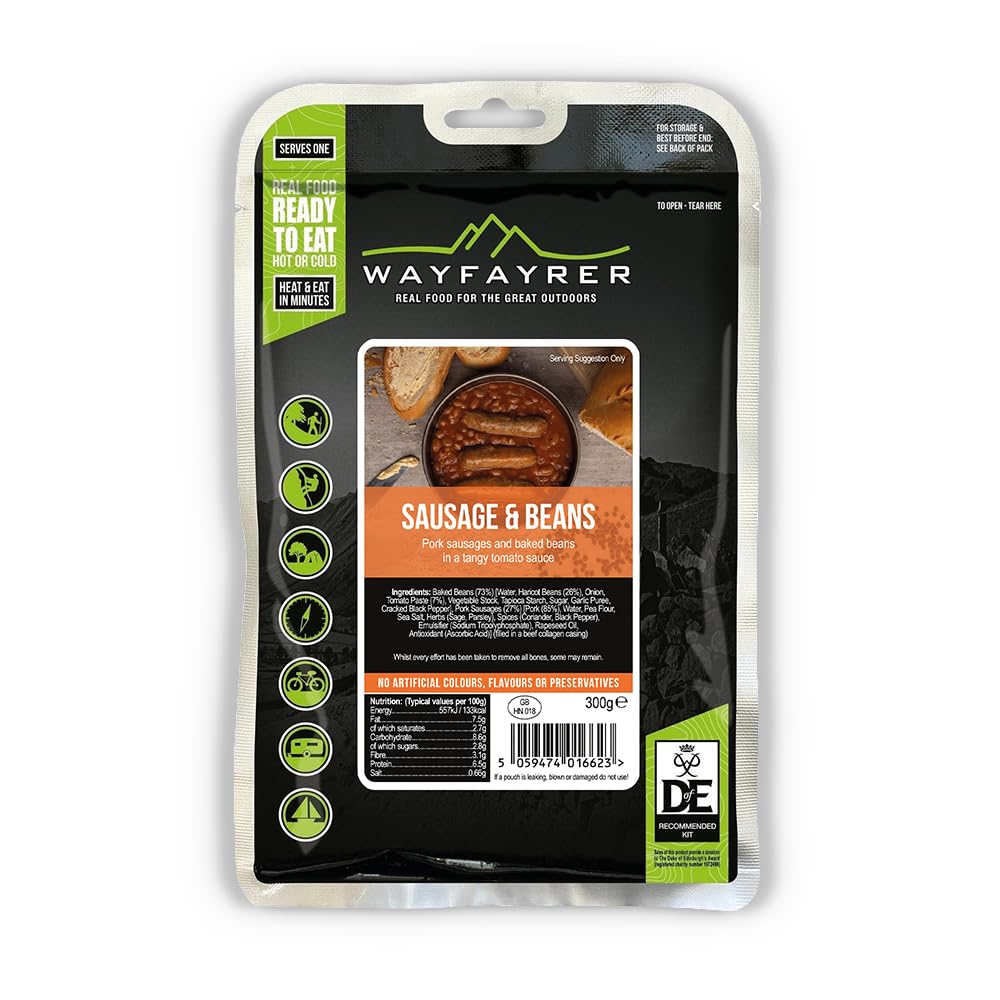 Wayfayrer Expedition Camping Food Pack 300g - Beans and Sausage