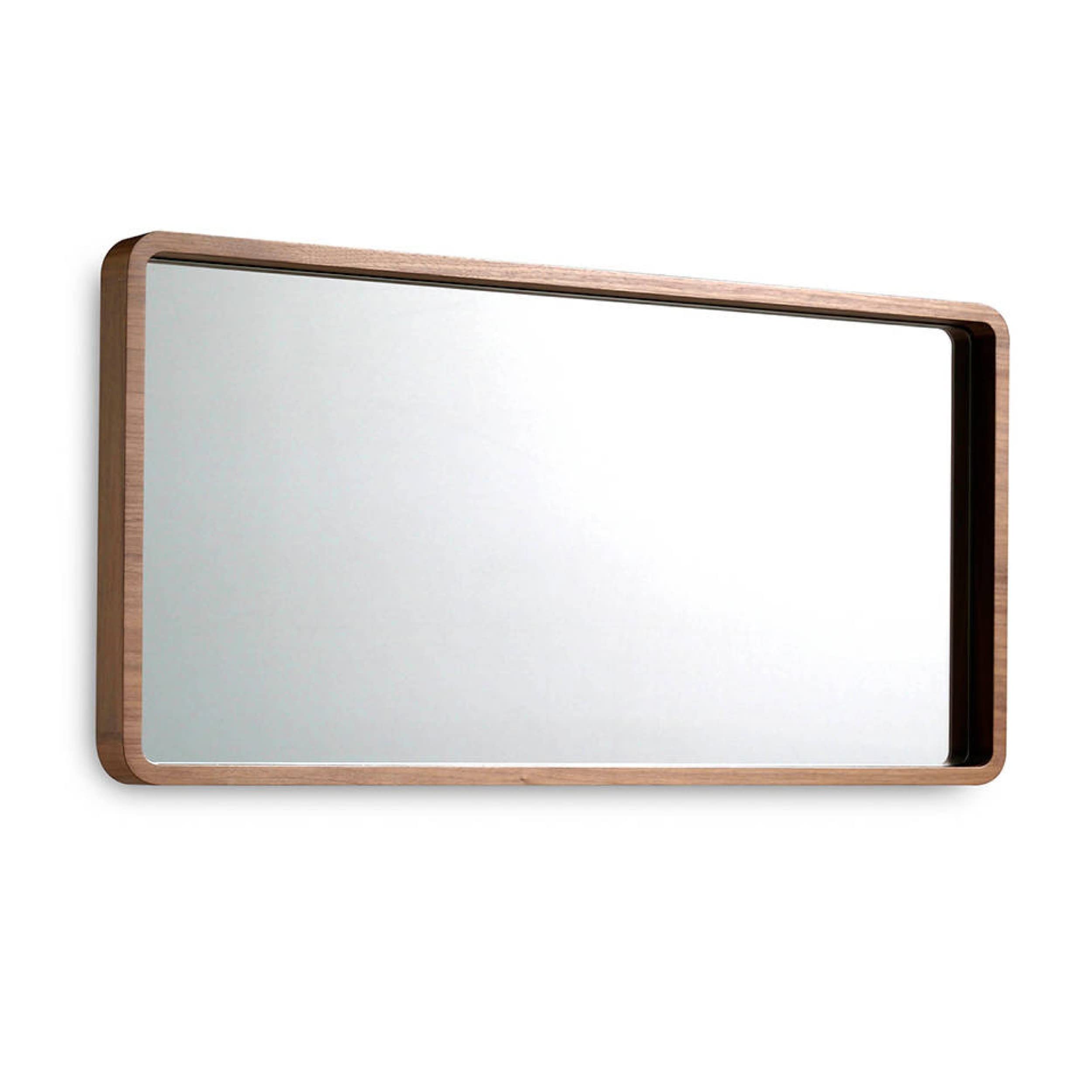 Ángel Cerdá - Espejo de Pared Rectangular con Marco en Madera Nogal - Espejo Grande para Decoración - Espejo Pared - Mueble Versátil - 100 x 50 x 7 cm