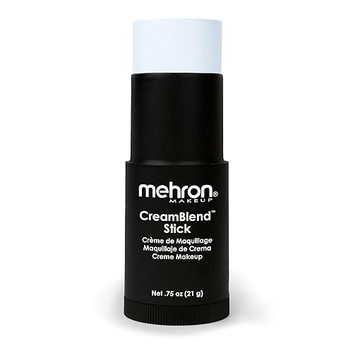 Mehron Makeup CreamBlend Stick | Face Paint, Body Paint, & Foundation Cream Makeup | Perfect for Halloween .75 oz (21 g) (Moonlight White) - Moonlight White - 1 Count (Pack of 1)