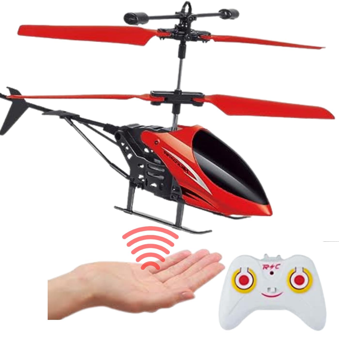 KINGZOMY Flying Helicopter with Hand Induction and Remote Control | Electronic Radio RC Remote Control Toy | Charging Helicopter with Safety Sensor for Kids I Red Color I Pack of 1 (B0CWYW76Q5) Amazon Price History, Amazon Price Tracker