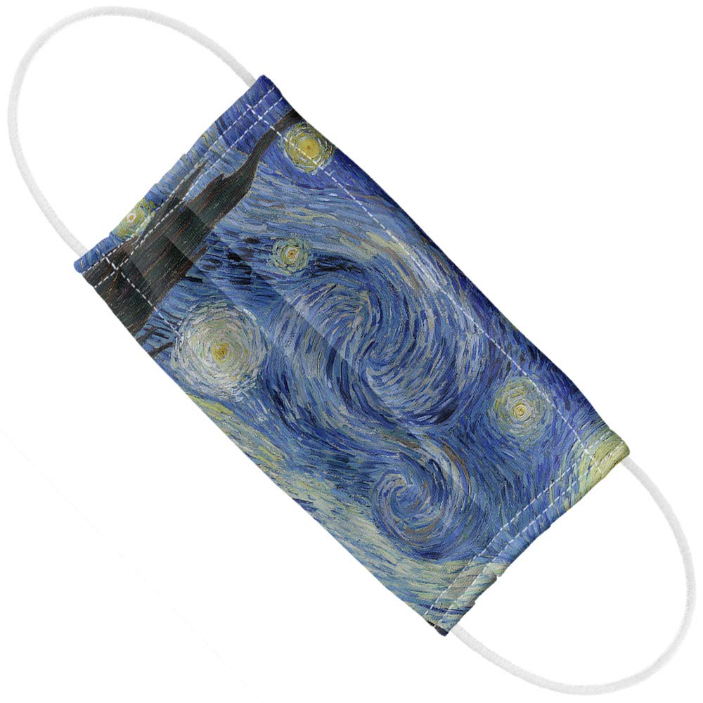 Starry Night by Vincent van Gogh 1-Ply Reusable Face Mask Covering with Adjustable Nose Wire, Unisex