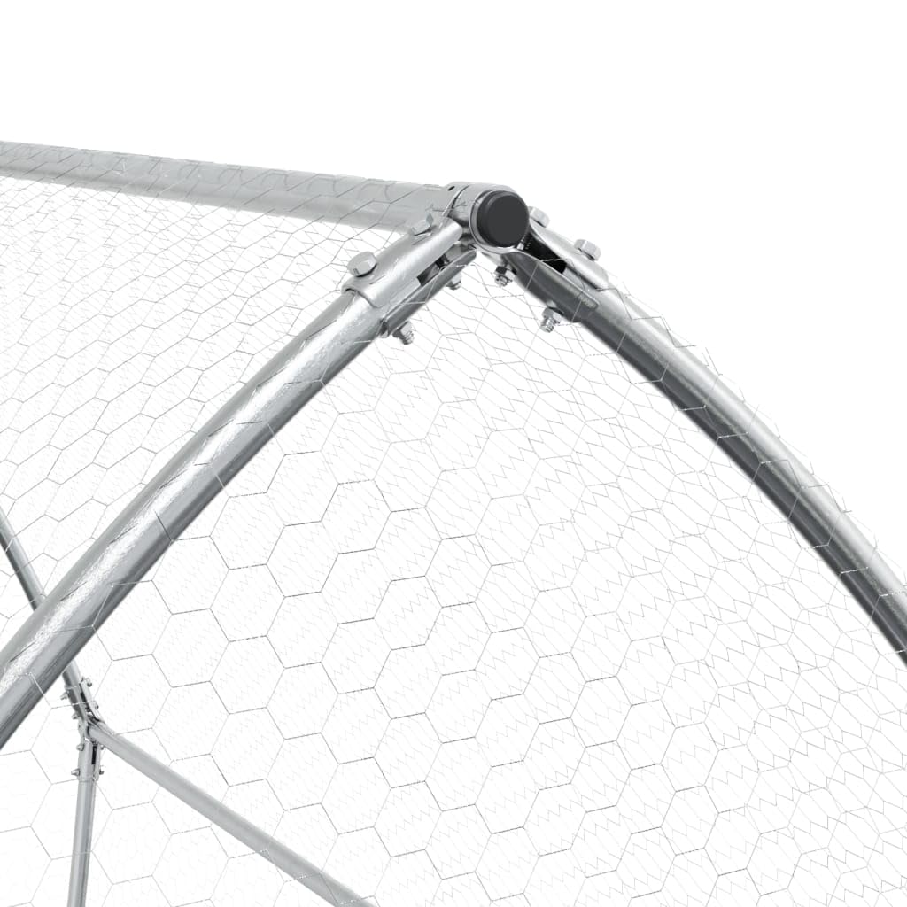 SKM Hasenstall Silbern 100x105x120 cm Verzinkter Stahl,Tier- & Haustierbedarf,Haustierbedarf,Kleintierzubehör,Lebensräume & Gehege für Kleintiere,Silber,10.35KG,3281527