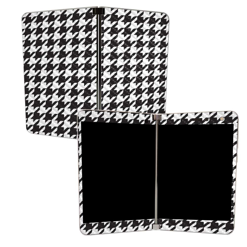 MightySkins Carbon Fiber Skin for Microsoft Surface Duo - Houndstooth | Protective, Durable Textured Carbon Fiber Finish | Easy to Apply, Remove, and Change Styles | Made in The USA