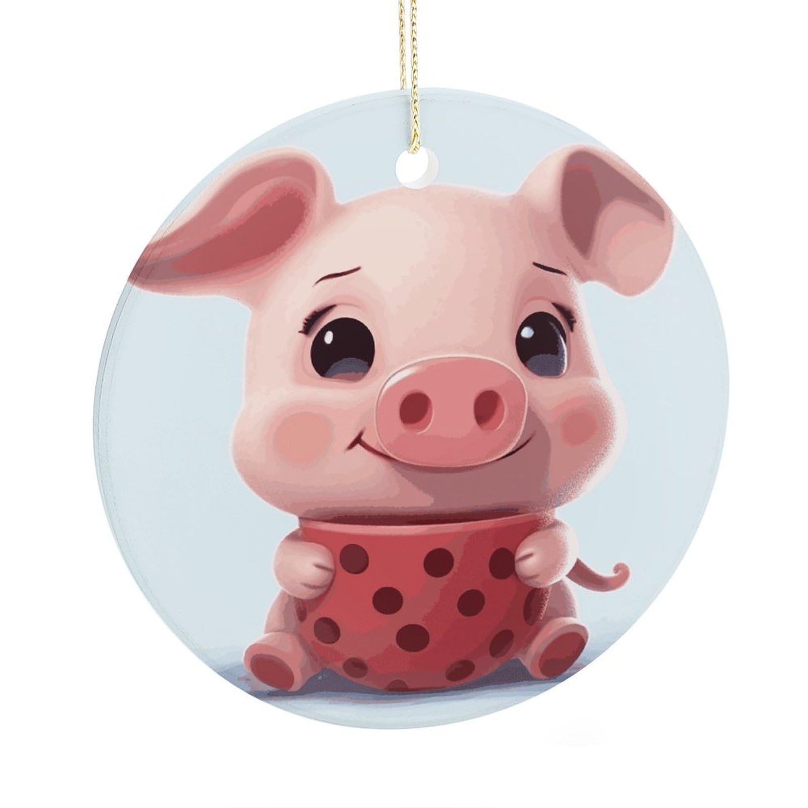 Adfgyerh Style Smiling (21) Ceramic Circular Pendant,2.9 Inch，Hanging Ornament，Gift Exchange Idea Round Ceramic Ornament,For Mom And Daughter，For Home Indoor Outdoor Decor.