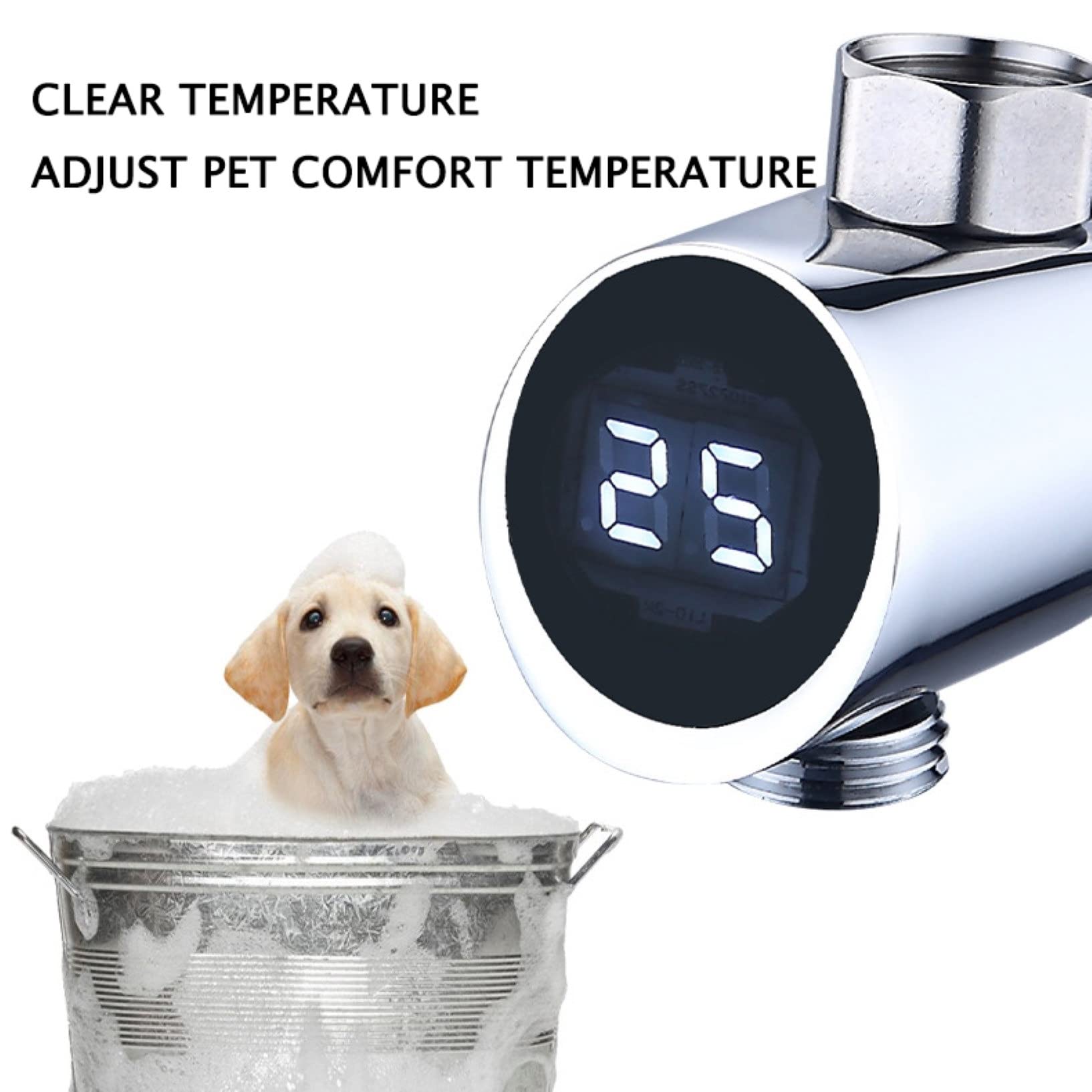 Termometr Do Wody Do Kąpieli Dla Niemowląt, Termometr Do Prysznica 5~85 ℃, Cyfrowy Wyświetlacz Temperatury Prysznica LED Do Domowej Łazienki W Kuchni (Color : Silver, Size : 45 * 60 * 45mm)