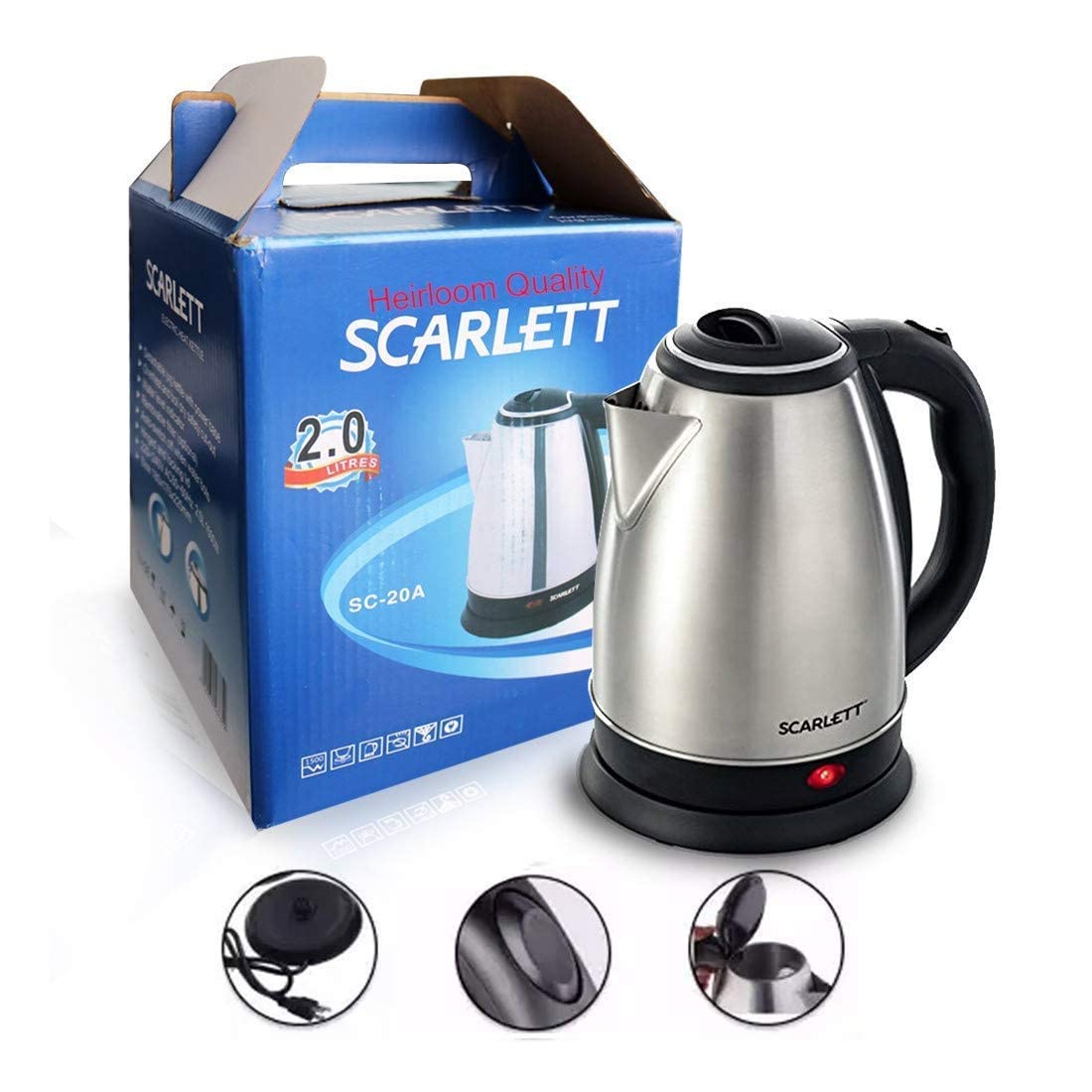 SHREE HANS CREATION Stainless Steel Scarlett Electric Elegant Design for Hot Water, Tea, Rice and Cooking Foods Kettle, 1.8 or 2 L, Multicolour Brand-image-41