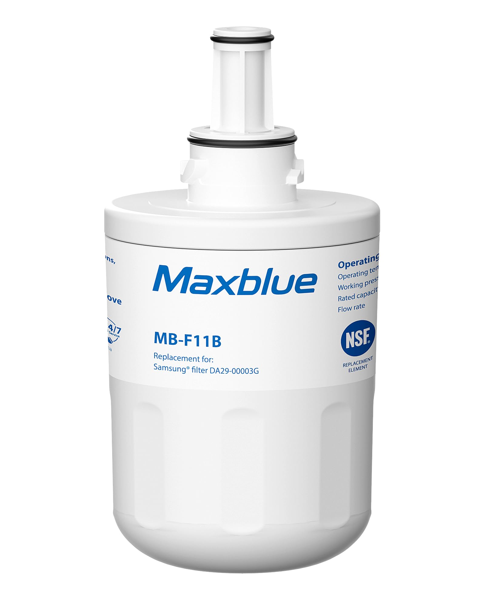 Maxblue DA29-00003G Refrigerator Water Filter, Replacement for Samsung DA29-00003G, DA29-00003B, Aqua-Pure Plus, RFG237AARS, DA29-00003F, HAFCU1, RFG297AARS, WFC2201, 1 Filter