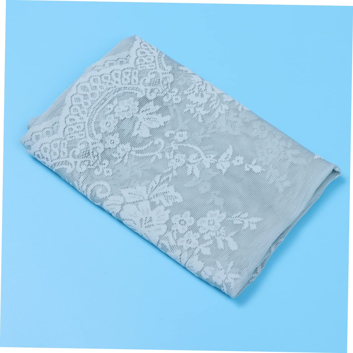 IMIKEYA 3pièces Petit Voilage Dentelle Bleue pour Fenêtre Et Cuisine Rideau Court Tulle Pratique Et Élégant
