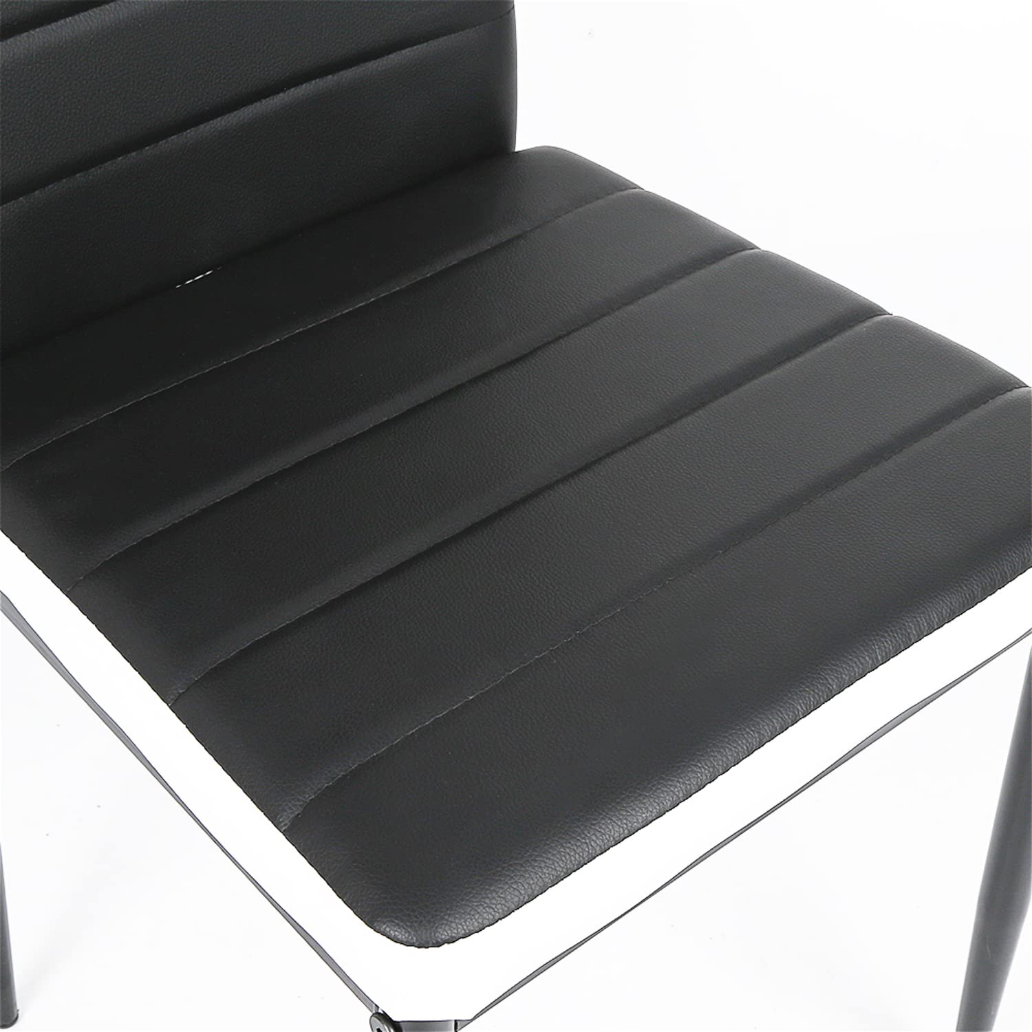 ShiShi Chaise à Manger à Pieds Fer, Chaises de Cuisine à Dossier Haute 53 cm, Chaises Salle à Manger Classique, Chaises de Salle à Manger Moderne (Lot de 2 Noir et Blanc)