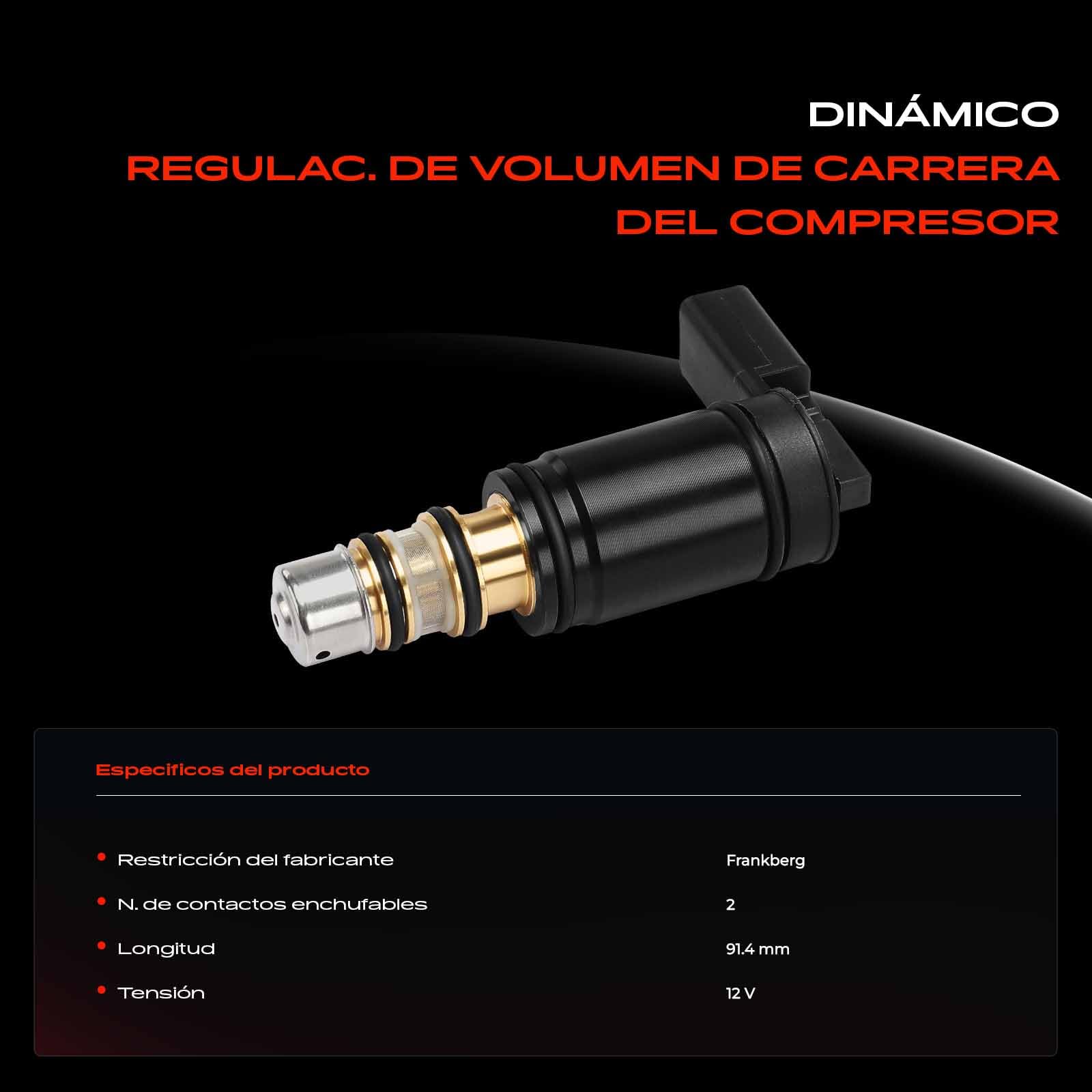 Frankberg Válvula reguladora del aire acondicionado del compresor 6 Ranuras Compatible con C.a.d.d.y CC C.r.a.f.t.e.r Golf J.e.t.t.a Polo P.a.s.s.a.t S.h.a.r.a.n Replace# 5Q0820803