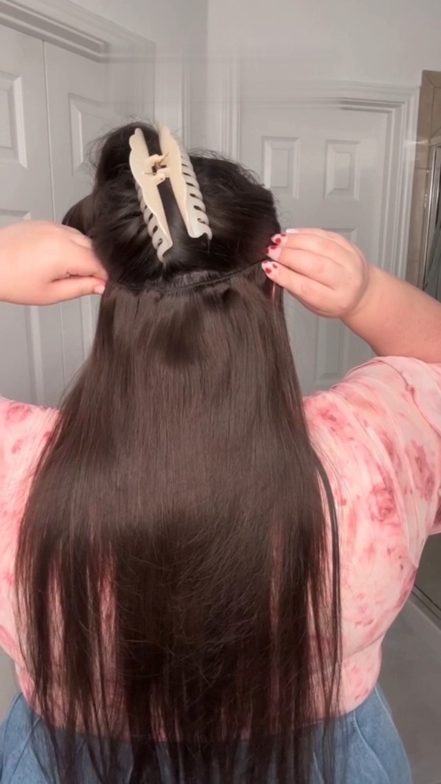 ロングエクステンション 　ブラウン 80g Amazon.com : ALXNAN Clip in Long Wavy Synthetic Hair Extension 20