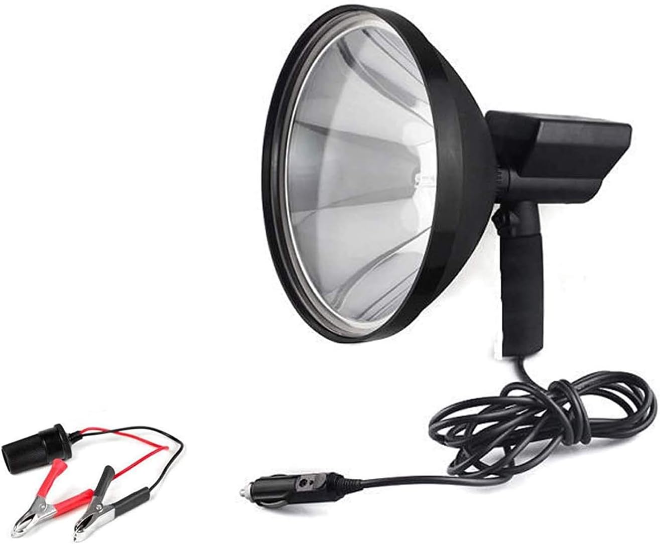 Handheld Hunting Light 100W HID 9" Strong Light Spotlight 1.5 Mile + Battery Clip, US Stock