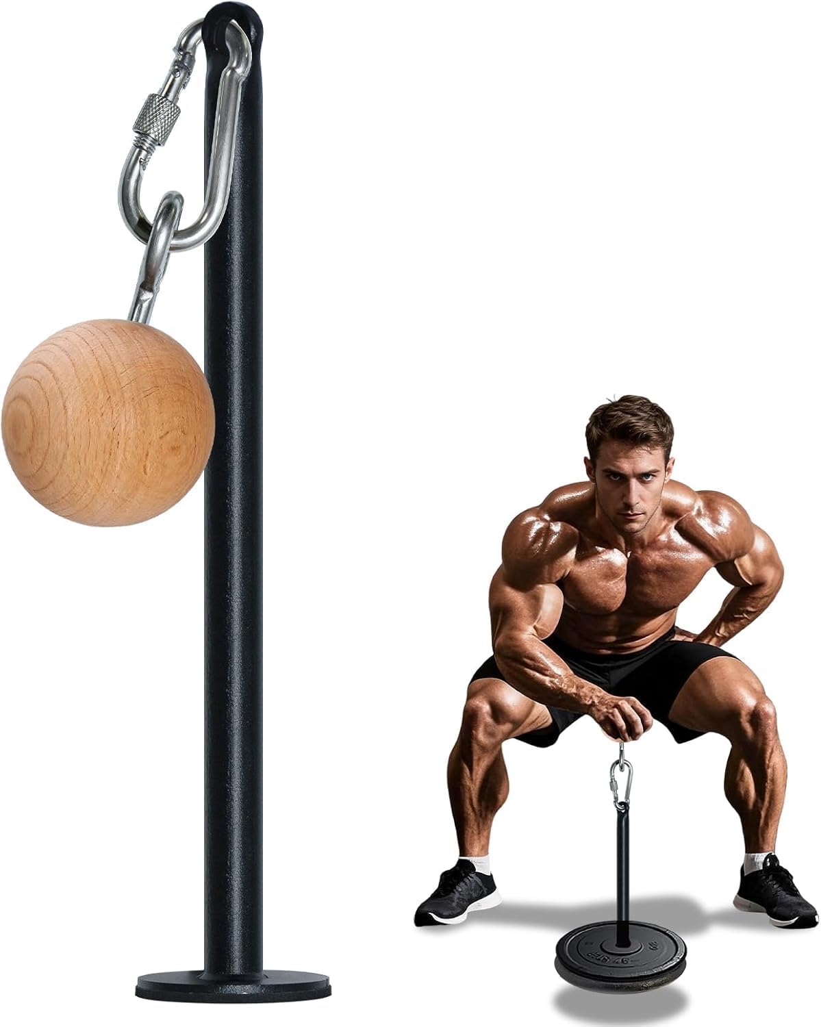 Pinch Grip Strength Training Set, Beech Wood Pinch Block Grip Set with Loading Pin, Rock Climbing Power Finger Forearm Hand Exerciser Strength Training Strengthener Equipment For Home Gym (Black Metal Set)