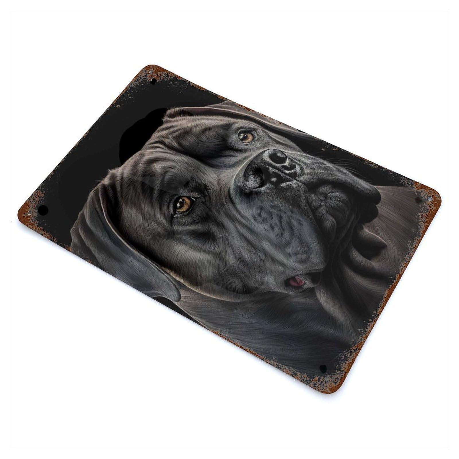 Cane Corso Drawing Dog Retro Metal Sign 11.8"x7.9", Farmhouse Wall Decor for Cafe, Home Bar And Lounge Decor