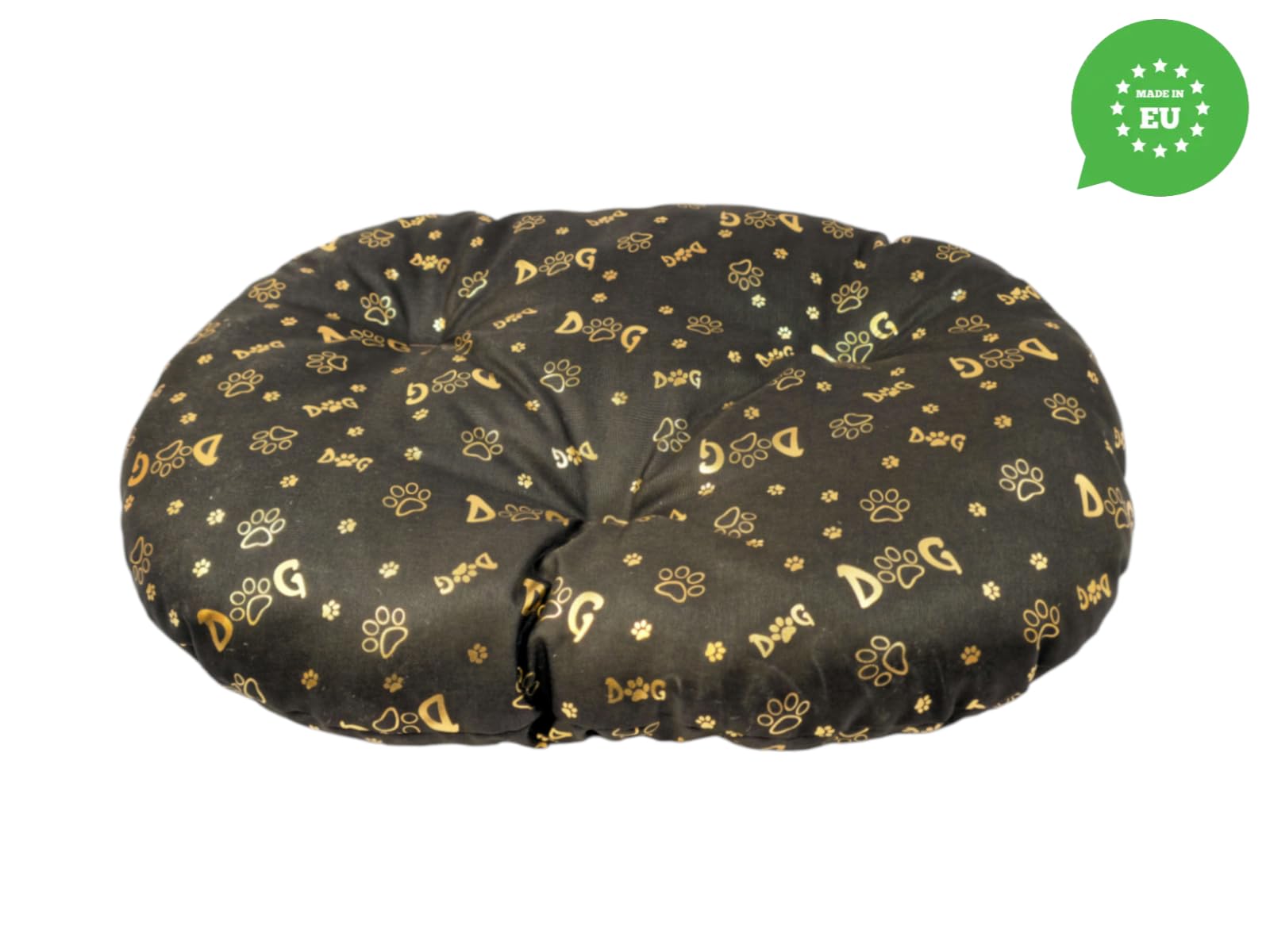 Coussin Ovale pour Chien et Chat - 60 x 40 cm - Marron Foncé - Lit Lavable - Idéal pour Paniers de Transport