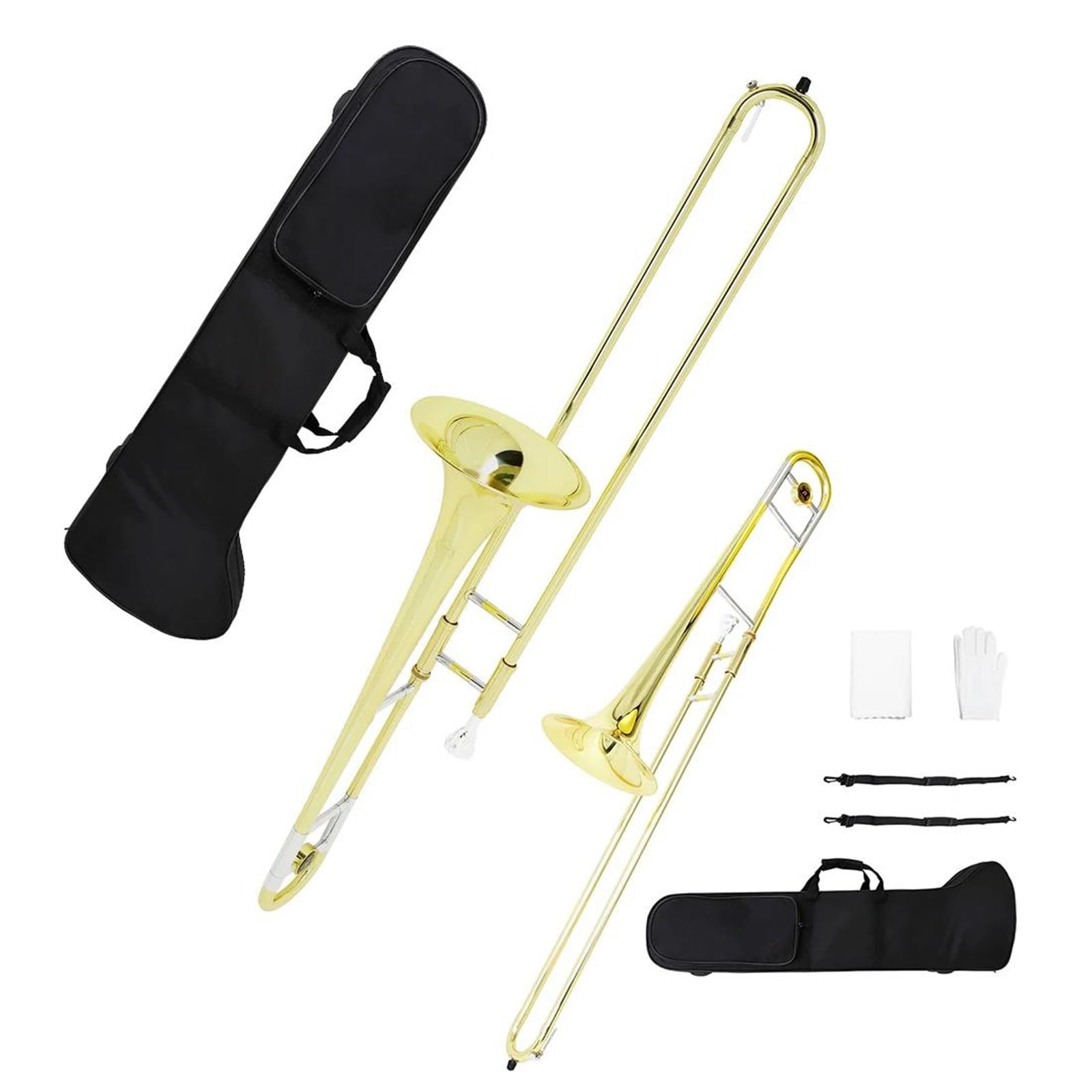 Standard Puzon Instrumenty Muzyczne Zestaw Puzonu Altowego Bb Key B Brass Gold Z Futerałem Na Instrument