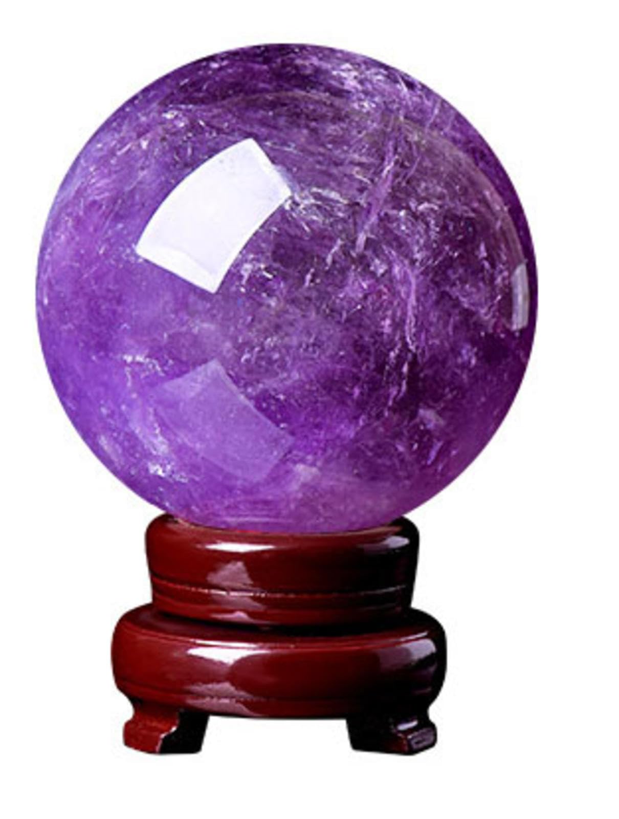 Gem Amethyst Crystal Ball Crystals Sphere with Wooden Stand Home,110mm
