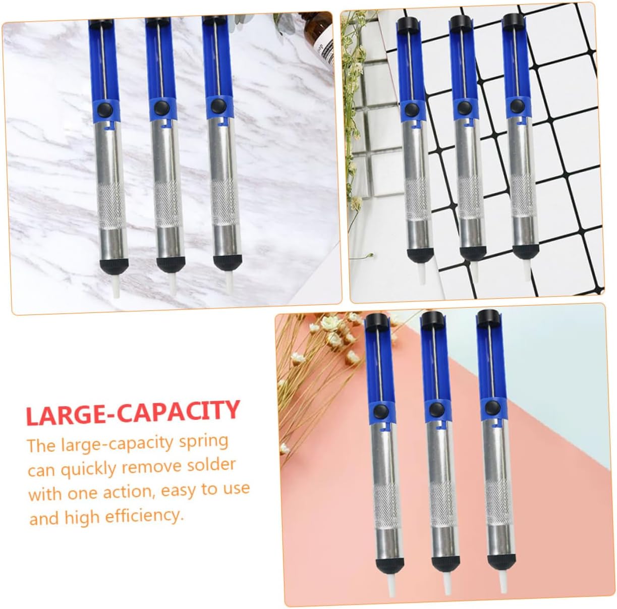 Hemoton 5pcs Tin Extractor Pen Powerful Desoldering Pump for Efficient Solder Removal Easy One-handed Operation Hand Welding Tool for Circuit Board Repair