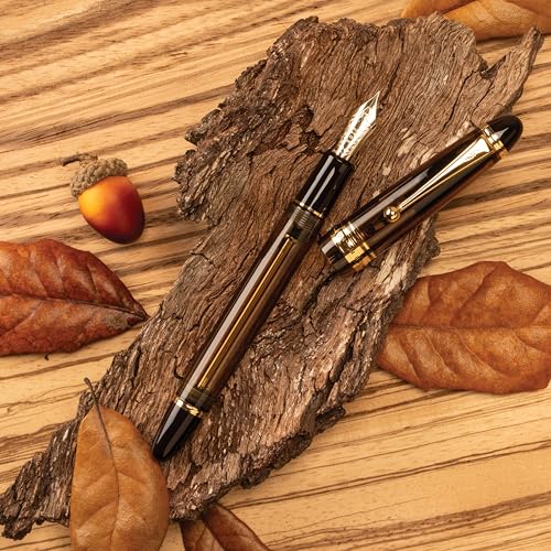 Image of Pilot Custom 823 Fountain Pen, Amber Barrel, Blue Ink, Medium Nib (60556)