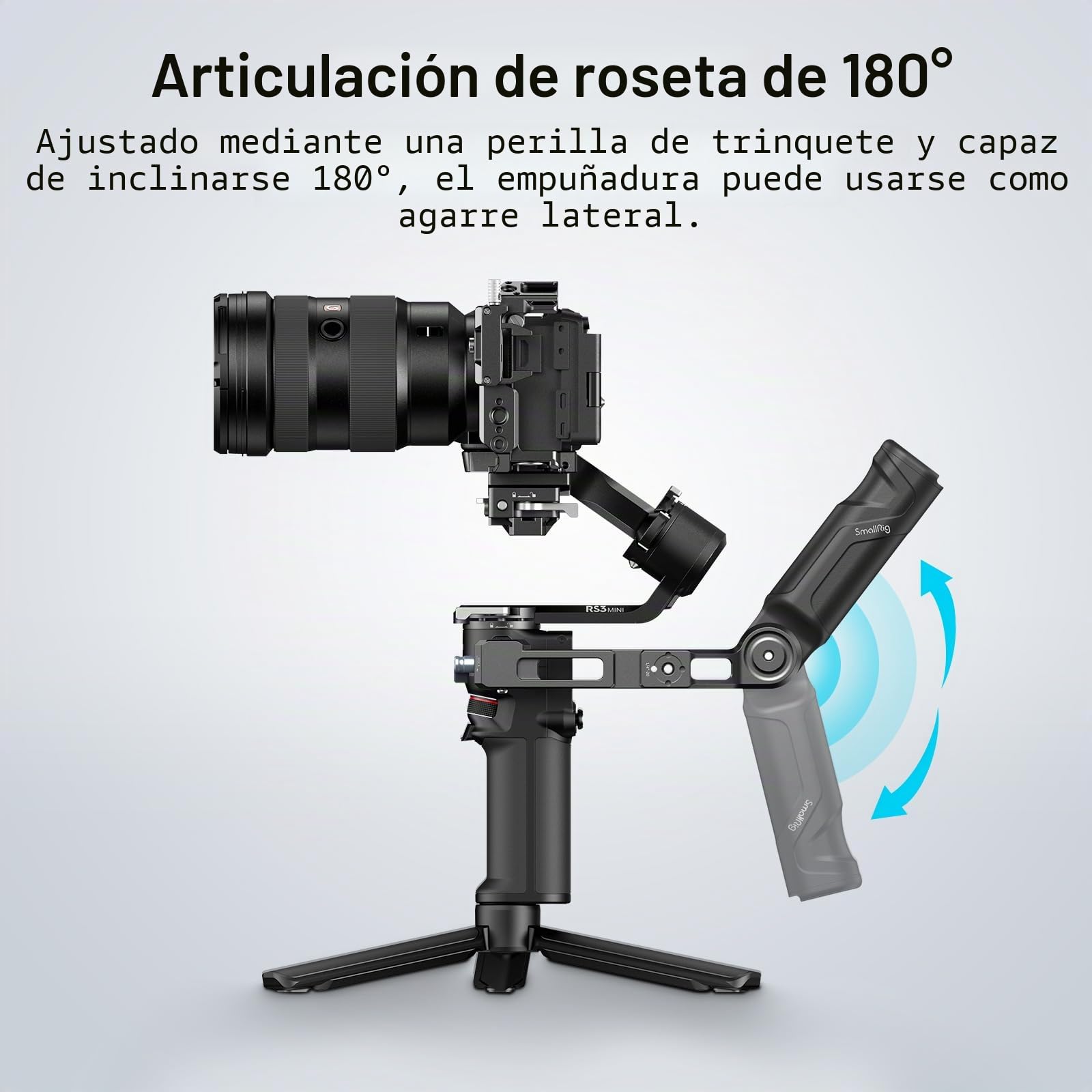 SMALLRIG Plástico Ligero Mango Ajustable Sling Handgrip Solo para DJI RS 4 Mini RS 3 Mini Gimbal Handheld Stabilizer, con NATO Clamp y Soporte de Zapata - 4197B