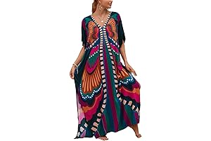 Mo Mo Summer Dresses for Women: Breezy Batwing Sleeve Cover-ups for Beach or Lounging