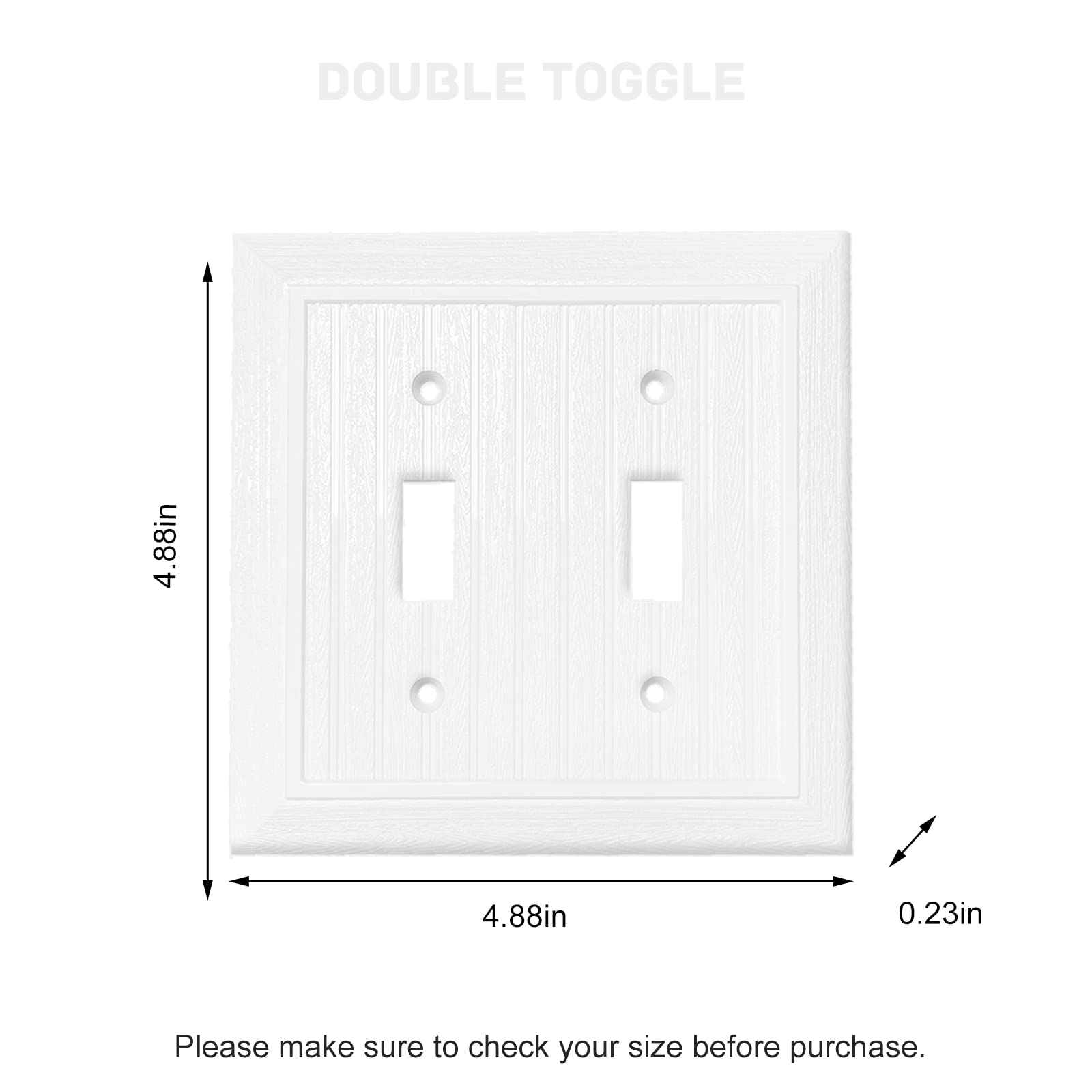 Moderna placa de pared decorativa retro diseño de grano de madera cubierta de interruptor para interruptor de luz, interruptor inteligente, regulador, GFCI, toma USB (paquete de 10, doble palanca)