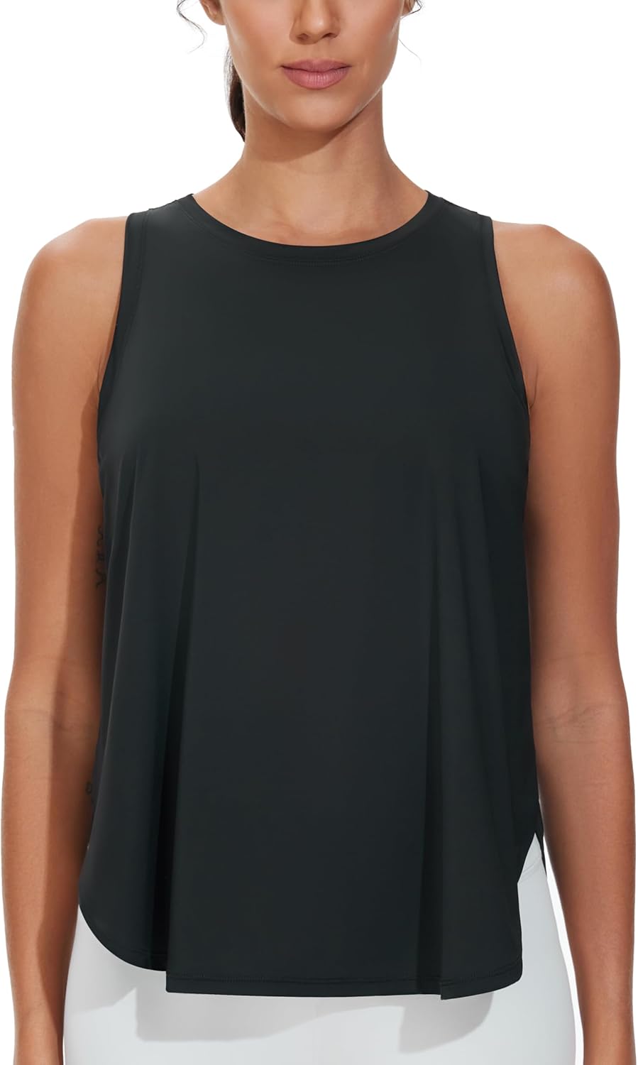 THE GYM PEOPLE Womens Racerback Workout Tank Tops Split Side Loose Fit Sleeveless Yoga Running Shirts with Curved Hem - Image 4