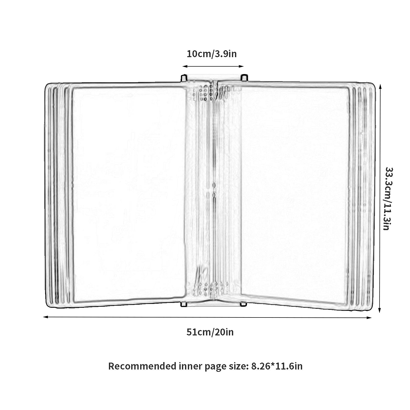 PROPFE 10 Sistema de visualización de Panel de Dos Caras, Carpeta montada en la Pared, Soporte para Archivos con Giro de página, tamaño A4/Carta, Utilizado para Mostrar menús/catálogos/informes
