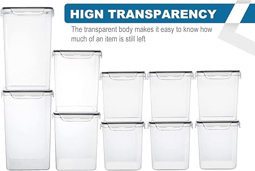 Miniatura 3 de VERONES - Recipientes grandes y herméticos para almacenamiento de alimentos paquete de 10 unidades de plástico hermético para cocina y despensa