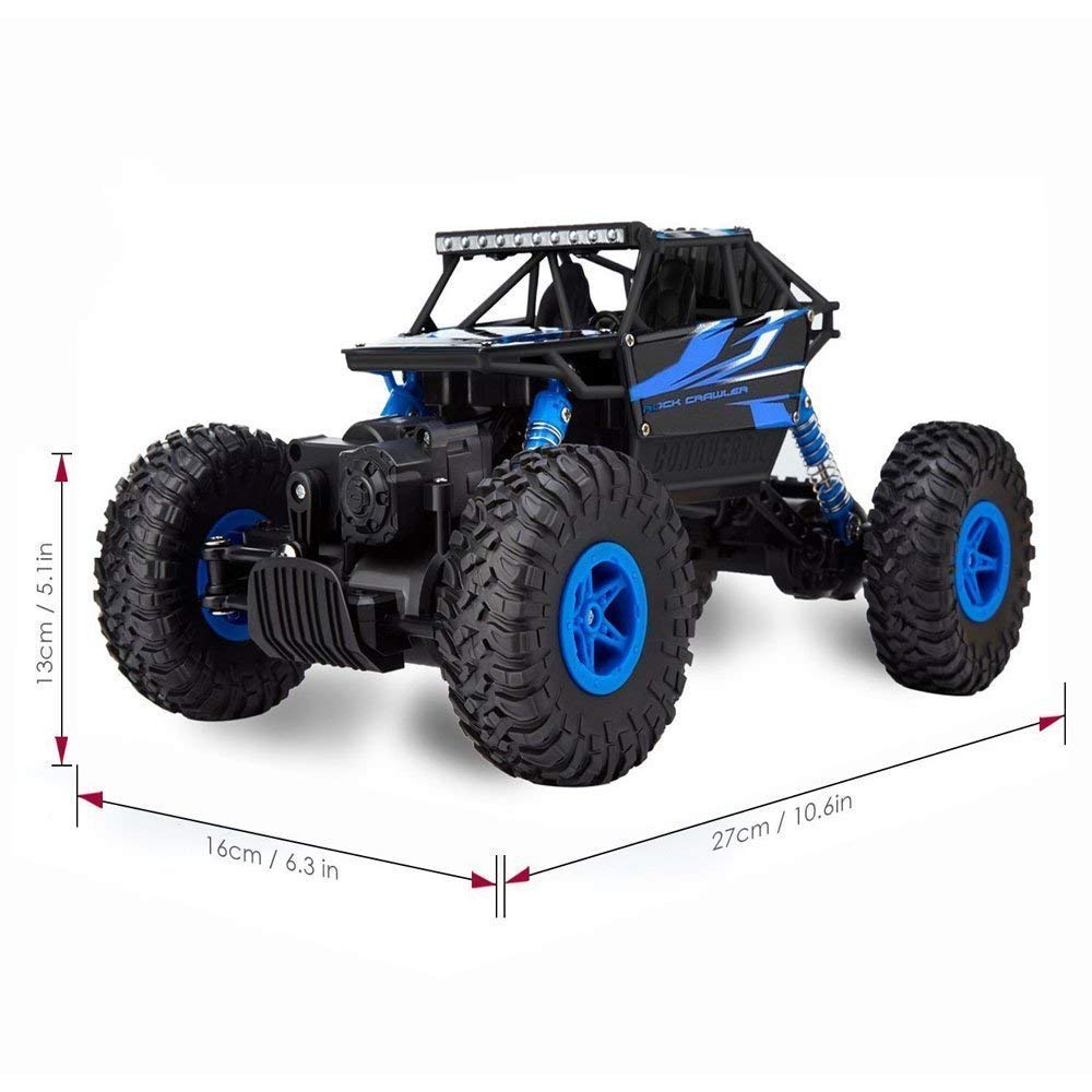 Storio Rechargeable 4wd Rally Car Rock Crawler R/C Monster Truck (Blue)