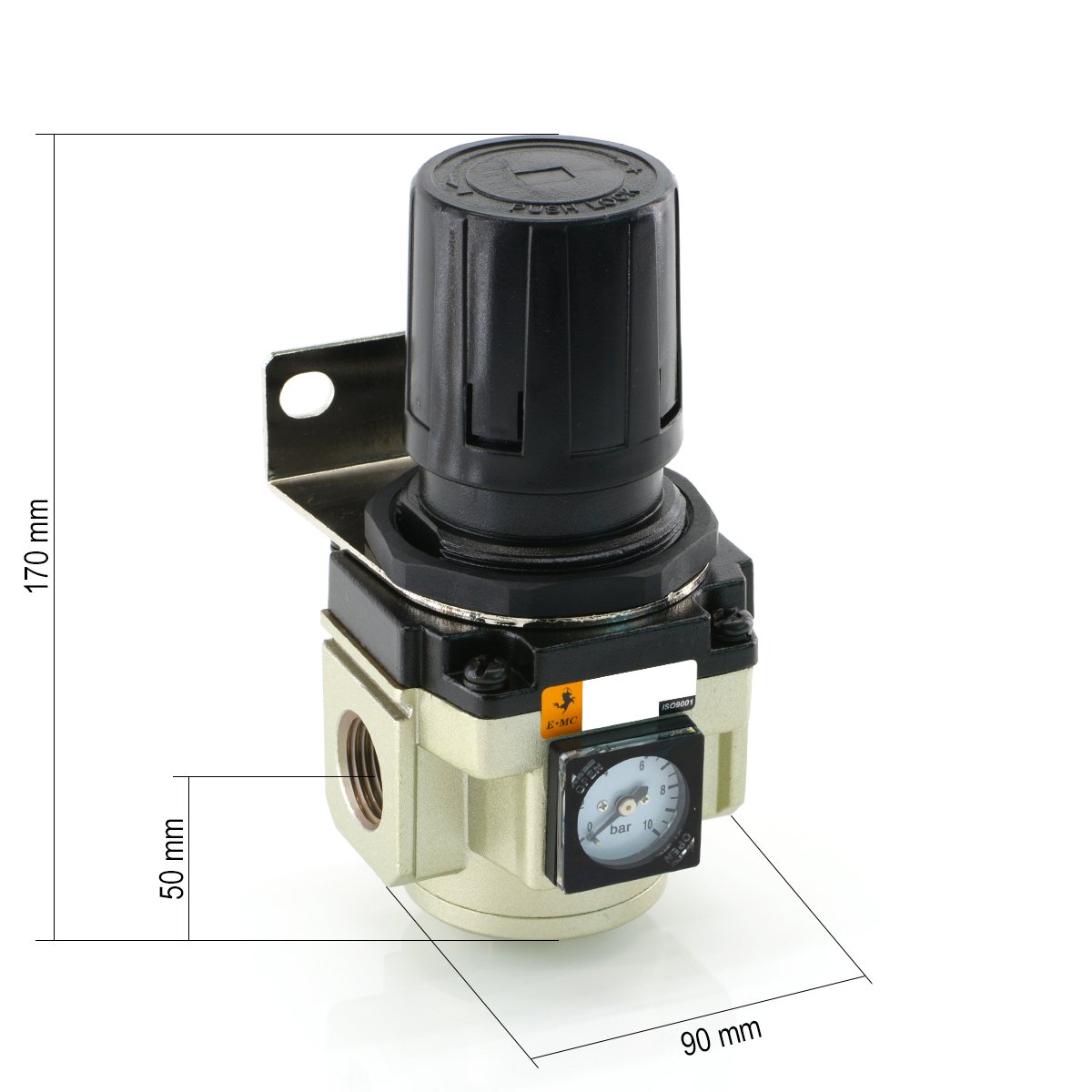 Regolatore di pressione regolabile (con ventilazione secondaria), riduttore di pressione ad aria compressa (dimensioni filettatura: G 1").