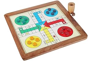 Handmade Classic Wooden 2 in 1 Ludo Magnetic Snakes and Ladders Travel Board Game