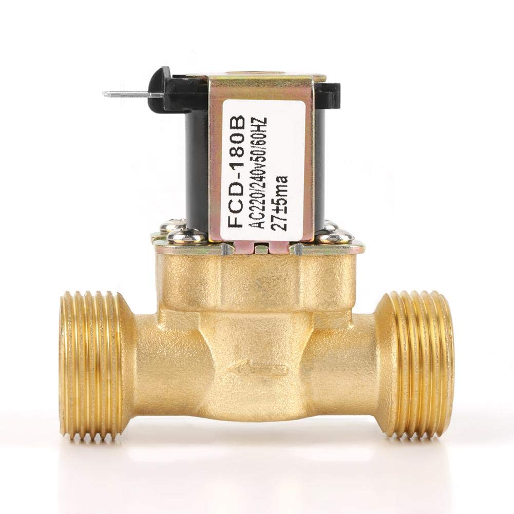 G3/4 Électrovanne, Ac 220V-240V Normalement Fermé Vanne D’Entrée D’Eau En Laiton 2-Way Control Vanne De Régulation De Pression Pour Machine À Laver, Distributeur D’Eau, Irrigation De Jardin