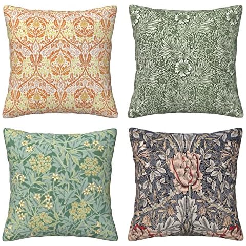 Juego de 4 fundas de almohada LOHDALOLF William Morris Cover