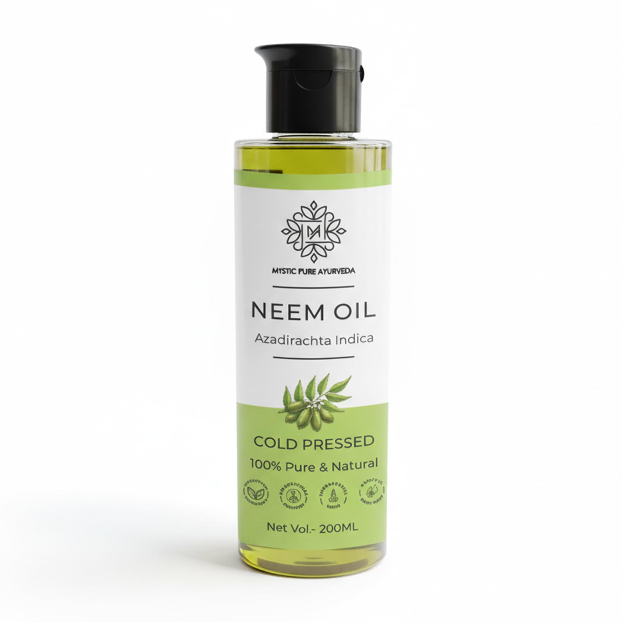 Mystic Pure Neem Oil Cold Pressed For Skin & Hair | Therapeutic Grade Multi Purpose | Acne, Dandruff - 200ml-image-34