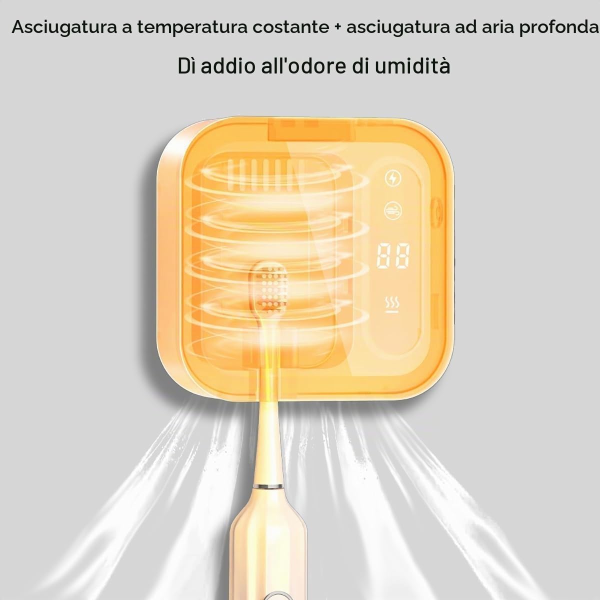 Sterilizzatore Spazzolini Da Denti Uv Disinfettante Per Spazzolini A Basso Rumore, Sterilizzatore Per Spazzolini 1000mah Scatola Portatile Per Asciugatura E Disinfezione, Bianco