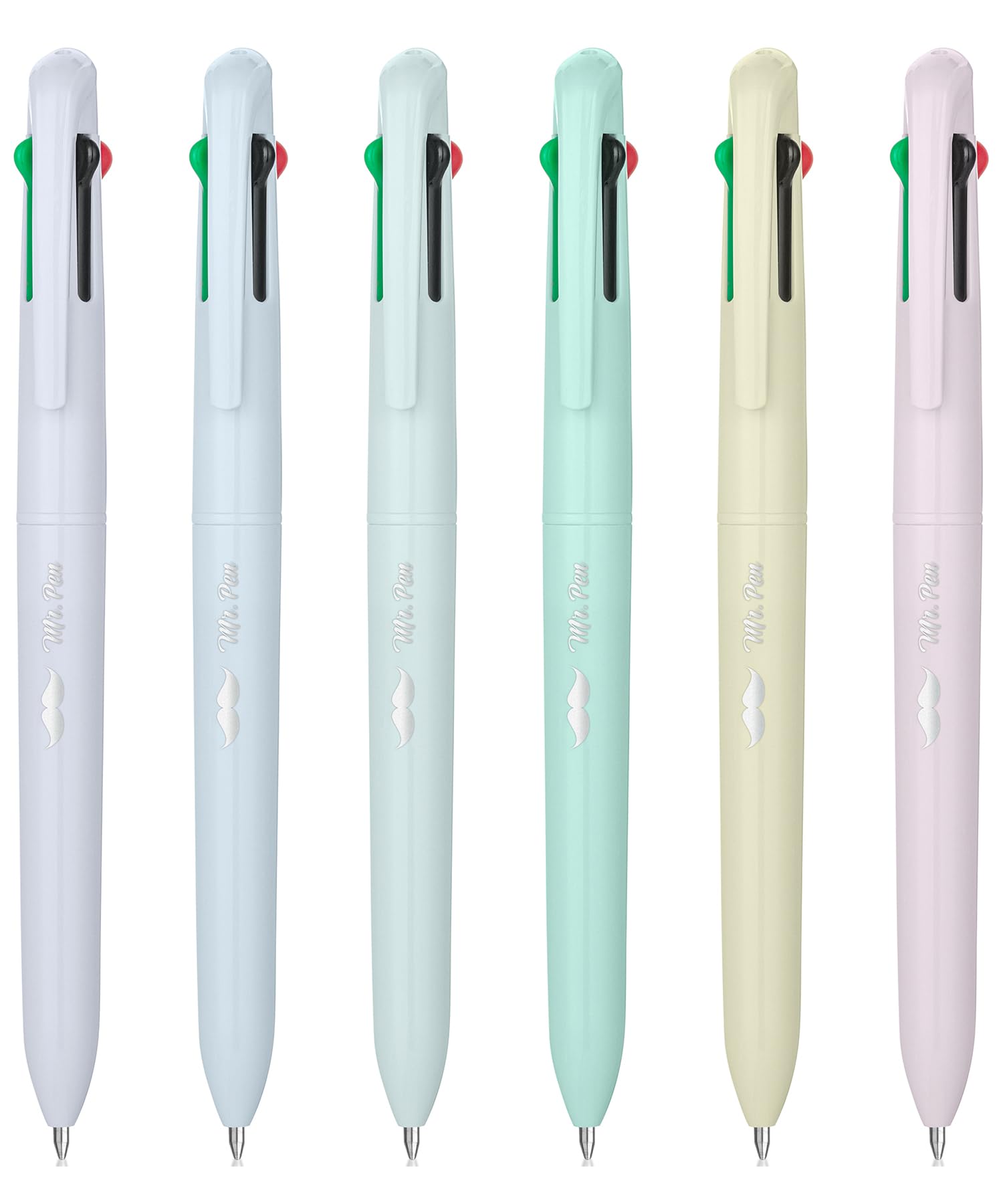 Mr Pen- Ballpoint Multicolor Pen in One 4-in-1 6 Pack Colorful Ink Retractable Multi Color Pens All in