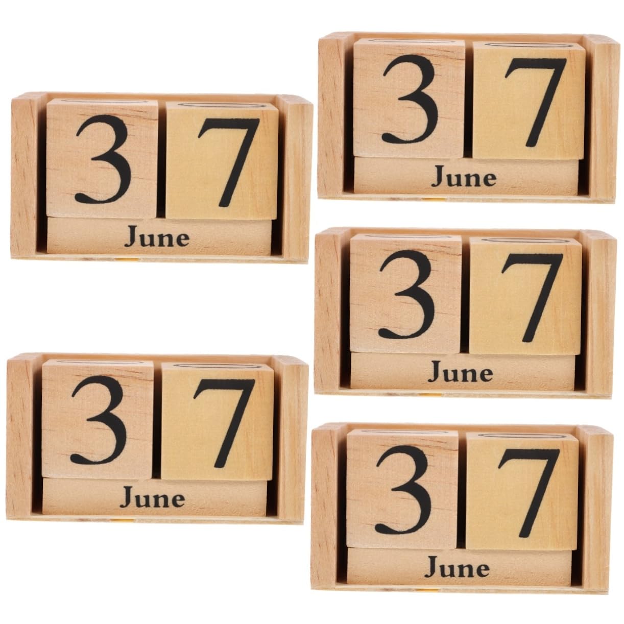 TEHAUX 5 Pz calendario a blocchi di legno calendari personalizzati agenda scrivania arredamento retrò Arredamento per ufficio forniture per ufficio calendario perpetuo decorativo semplice