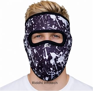 RiddhiInfotech Unisex Balaclava Bike Face Mask for Riding | Breathable Full Face Cover for Dust, Sun & Wind Protection | H... Price In India