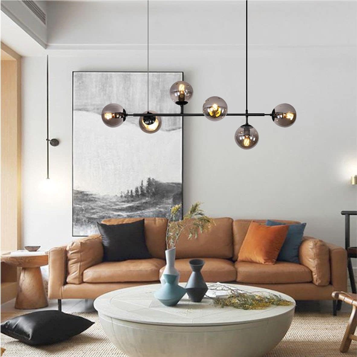 Lampadario Sputnik 6 Luci Nero E Oro | Regolabile | Stile Industriale Per Soggiorno - Foto 7