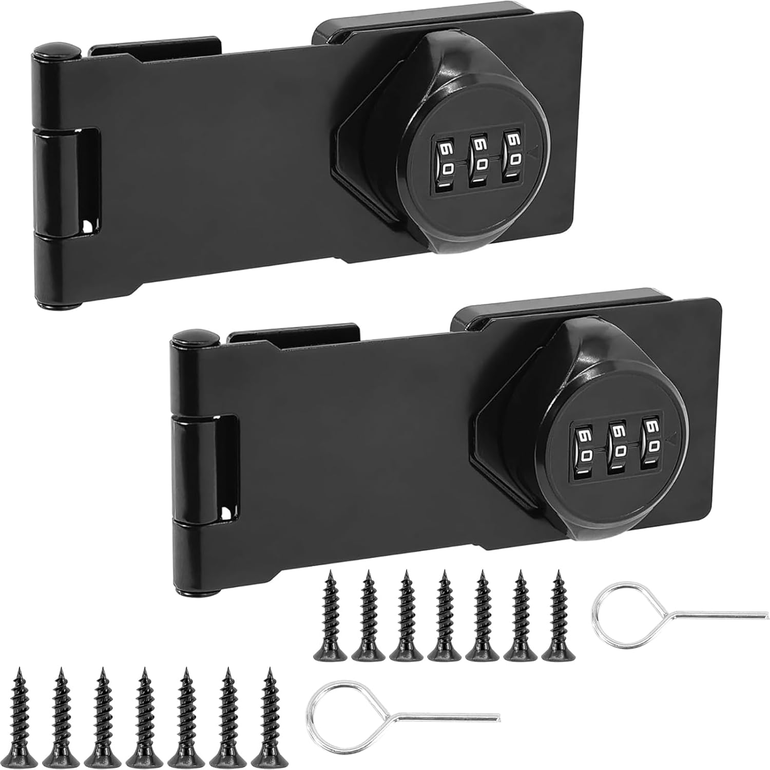 2 Pack Household Cabinet Password Hasp Locks,Mechanical Password Rotary Hasp Locks, Cabinet Locks with Combination, Door Security Gate Locks for Small Doors