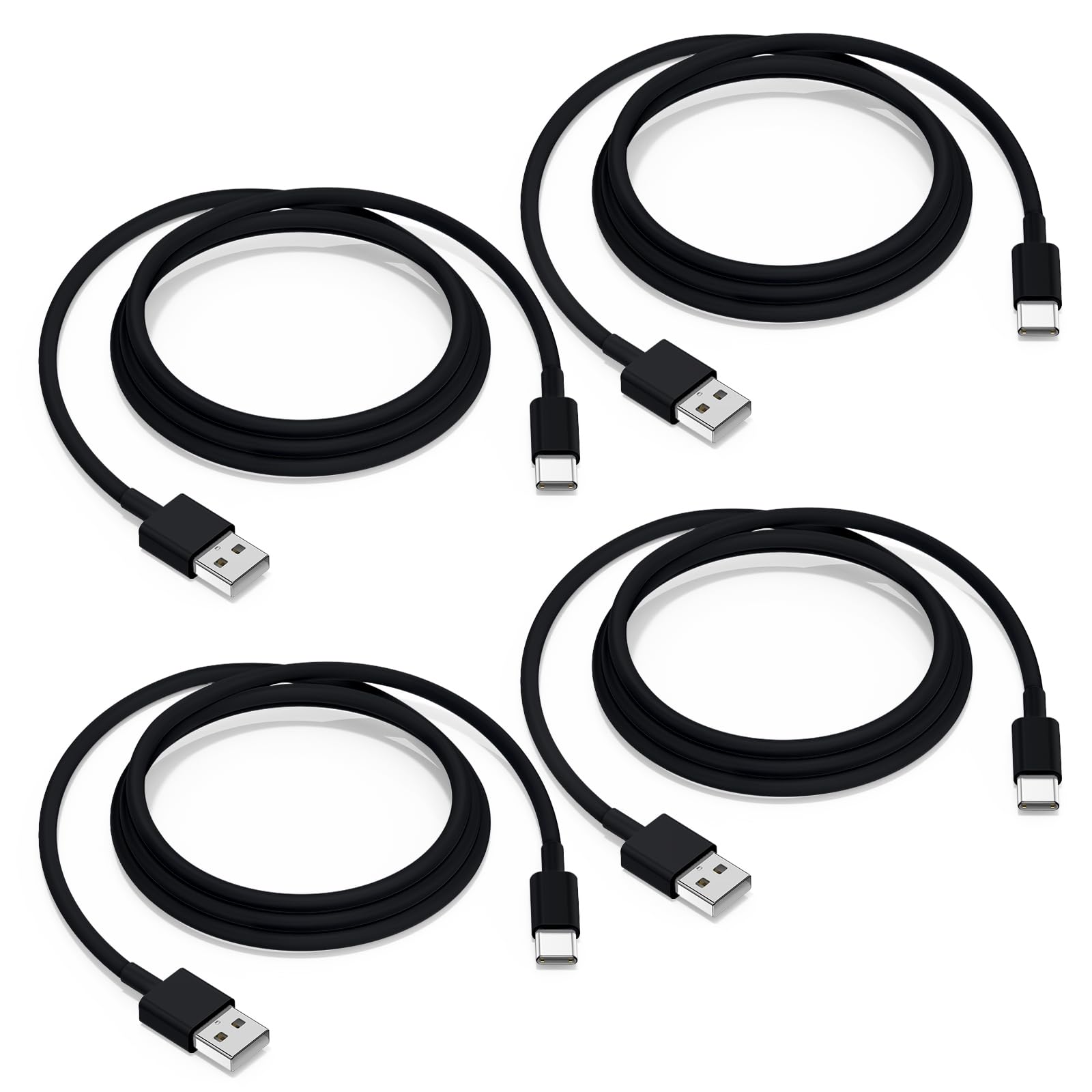 [4-Pack,MFi Certified] USB A to USB C Carplay Cable for iPhone 16 15 Pro Max,3FT+6FT Car Charger Type C Fast Charging Cord for iPhone 16 15 Pro Max Plus, iPad Pro 13/12.9/11, iPad Air/Mini-Black