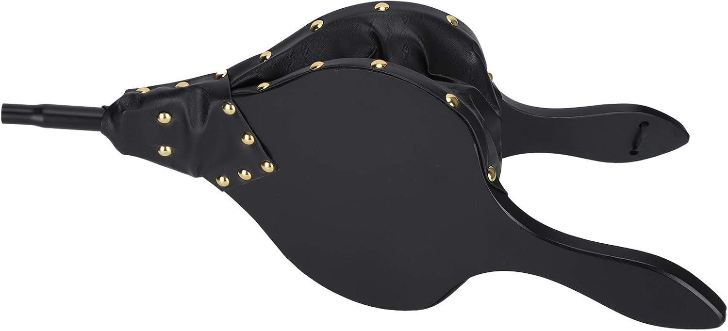 Wooden Blower Fire Bellows for Barbecue, Hand Bellow with Long Handle, Manual Air Blower for Fireplace Tools, Perfect for Outdoor Camping and Indoor Fireplace, Wood and Leather Con