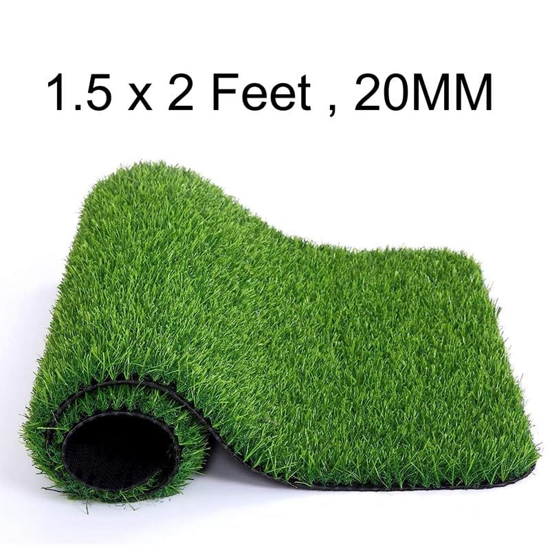 Image of Artificial Grass Rug Carpet 1.5X2 Ft 35MM Customizable,Realistic Fake Grass Deluxe Turf Synthetic Turf Thick Lawn Pet Turf -Perfect for Indoor /Outdoor.