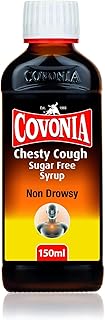Covonia Chesty Cough Sugar Free Syrup Loosen Chesty Coughs & Troublesome Stubborn Mucus Alcohol Free Suitable For Vegetarians & Vegans For Adults & Children Aged 12 + Cough Medicine 150ml